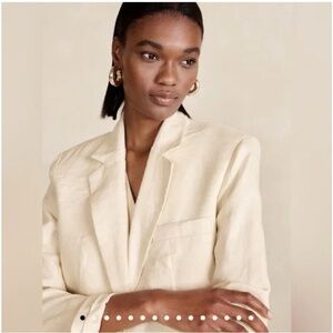 Banana Republic Linen Relaxed Blazer Natural Butter Colour
